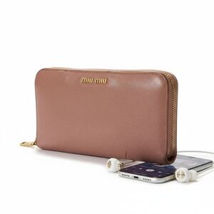 Miu Miu Madras Continental Leather Wallet In Rosa Pink